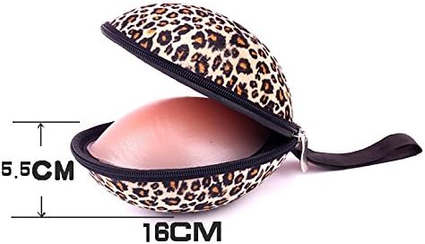 AYAMAYA Silicone Bra Case Bag Storage Box Portable Invisible Bra Admission Package For Women Girls &amp; Ladies [Leopard]