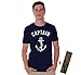Awkwardstyles Captain T-shirt White Anchor Summer Beach Party Shirt + Bookmark L Navy