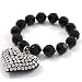 Black Plastic Jumbo Heart Stretch Costume Bracelet