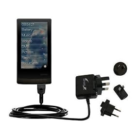 International Wall Home AC Charger for the Cowon J3 - uses Gomadic TipExchange Technology