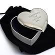 Laser Engraved Personalised Silver Heart Trinket Box - Bridesmaid, Birthday, Wedding