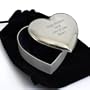 Laser Engraved Personalised Silver Heart Trinket Box - Bridesmaid, Birthday, Wedding