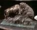 Wall Street Stock Market Bronze Bull & Bear Fight on Marble Base Sculpture Statue