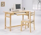 41taH6U3KRL. SL160  Mission Style Natural Computer Desk & Chair Set W/Keyboard Drawer