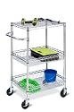 Honey-Can-Do CRT-01451 Heavy Duty Rolling Utility Cart, Chrome Wire, 3-Tier
