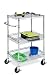 Honey-Can-Do CRT-01451 Heavy Duty Rolling Utility Cart, Chrome Wire, 3-Tier