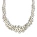 Cream Simulated Three Strand Twisted Pearl Necklace, 18"
