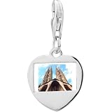 Pugster 925 Sterling Silver Gold Plated Landmark Gothic Architecture Photo Heart Frame Charm
