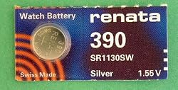 Renata Silver Oxide Watch Battery For 390 Button Cell