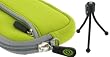 Sleeve Case (Neon Green) and Tripod for Panasonic Lumix DMC-FS7 Digital Camera Green