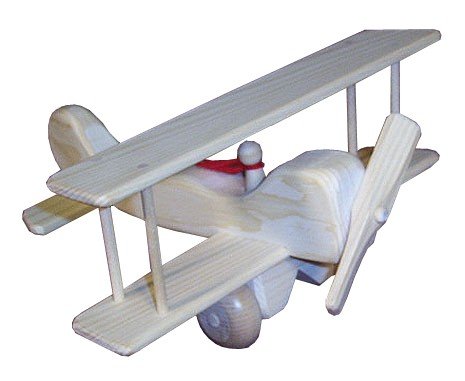 Childrens Toyshop  Toys : Wooden Red Baron Bi-Plane