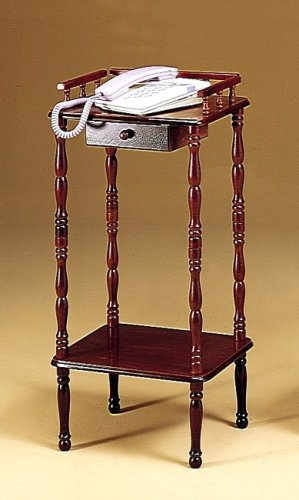 Walnut Finish Wood Phone Stand/Side Table Furniture
