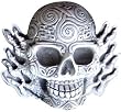 Mens FLAMING TATTOO SKULL BOTTLE OPENER Punk Rock Metal Belt Buckle