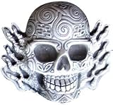 Mens FLAMING TATTOO SKULL BOTTLE OPENER Punk Rock Metal Belt Buckle