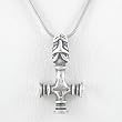 Thor's Hammer (Cross) Pendant on on 18" Sterling Silver and Rhodium Snake Chain, #8710