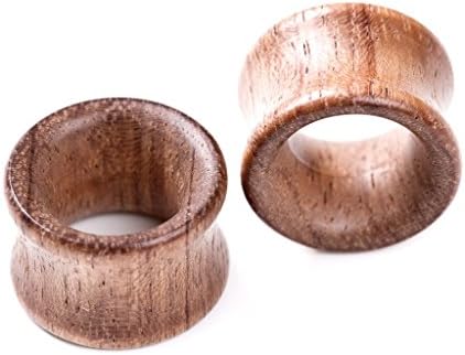 Natural Wood Tunnels Ear Plugs Sold in Pairs Size 3/4 inch