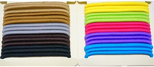 Beauty Thick Hair No-damage Bright Elastics, 4Mm, 30-Count, 15 colors Mix