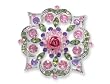 Vintage Style Pink Rosette Rose Brooch Pin