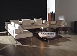 Georges Microfiber Modern Sectional - Cream
