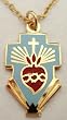 Sacred Heart of Jesus Christ in Cross Catholic Christian Pendant Necklace w/chain