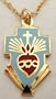 Sacred Heart of Jesus Christ in Cross Catholic Christian Pendant Necklace w/chain