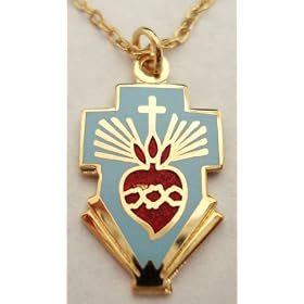 Sacred Heart of Jesus Christ in Cross Catholic Christian Pendant Necklace w/chain