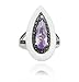 10k White Gold Teardrop Amethyst White Agate Black title=