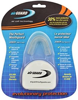 AirGuard Mouthguards for Hockey, Rugby, Football, Lacrosse, Basketball, Martial Arts and Soccer (Clear, Junior)