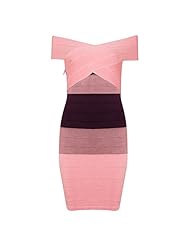 Fitted Off the Shoulder Spring Summer Nylon/Rayon/Spandex Bandage Dress/Bodycon Dress/Mini Dress 