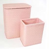 Chelsea Pattern Wicker Nursery Hamper and Matching Wastebasket Color: Crystal Pink