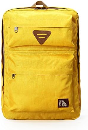 INUK Lightweight Daypack Unisex Square Polyester Backpack Yellow