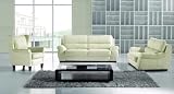New 3pc Contemporary Modern Leather Sofa Set #AM-832-A-IVORY