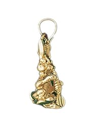 Dazzlers Solid 14k Gold 3D Rabbit Charm Pendant Available in three colors from jewelsberry (weights: 3.8 grams only)