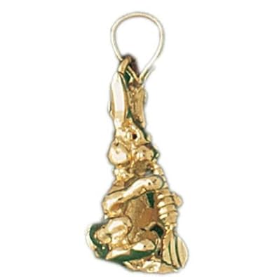 Cheap Girls Jewelry Dazzlers Solid 14k Gold 3D Rabbit Charm Pendant Available in three colors from jewelsberry (weights: 3.8 grams only) For Sale