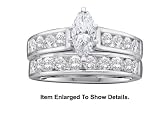 Stunning 14k. Solid Gold 1.50ctw. Genuine Diamond Marquee Bridal Ring Set ** Top Quality **