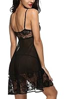 Avidlove Women Lingerie Strap Semi-Sheer Babydoll Polyeater Teddy Patchwork Nightwear