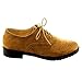 FOREVER GD61 Women's Lace Up Low Chunky Heel Casual Oxford Shoes