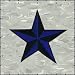 3 Inch Nautical Tattoo 3D Star Embroidered Iron On Applique Patch FD - Blue & Black S3B