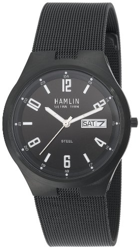 Hamlin Men's HAMM0318:001/04E92GG Black Dial Black Stainless Steel Mesh Band Watch