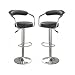 BRAND NEW PAIR OF BLACK FAUX LEATHER KITCHEN/BAR STOOLS