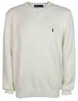 Ralph Lauren Mens Sweater Cotton Crew Neck White