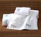Embroidered Dragonflies Bamboo Towel Set