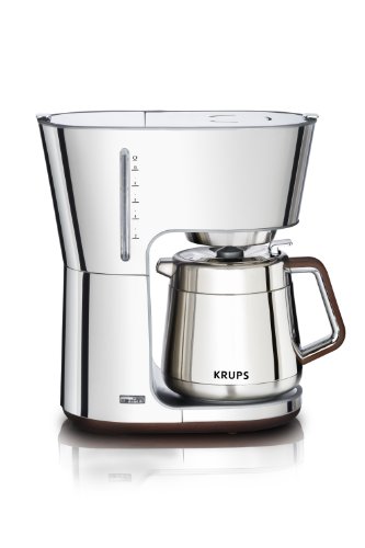 Krups KT600 Silver Art Collection 10 European Cup Thermal Carafe Coffee Maker - Stainless Steel Chrome