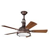 IMAGE OF Kichler Lighting 310101WCP 44-Inch Hatteras Bay Patio Indoor/Outdoor Ceiling Fan, Weathered Copper