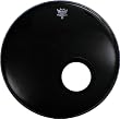 Remo Ebony Powerstroke 3 Bass Drum Head with 5 Port Hole, Ebony, 22-Inch