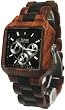 Tense Multi Eyed Mens All Wood Watch Square Sandalwood Two Tone B7305SD-B