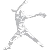 Girl Softball Pitcher Sudden Shadow Wall Appliqué