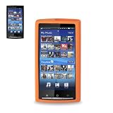 New Fashionable Perfect Fit Soft Silicon Gel Protector Skin Cover (Faceplate/Snap On) Rubber Cell Phone Case for Sony Ericsson Xperia X10 - ORANGE