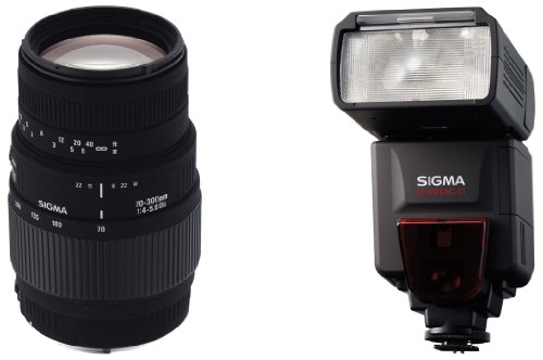 Sigma Flashzoomset inkl. 70-300 mm F4-5,6 DG Makro-Objektiv f&uuml;r Nikon und EF-610 Blitz ST  Preisvergleich