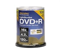 Aleratec 300114 16x LightScribe Duplicator Grade DVD+R (100 Pack)